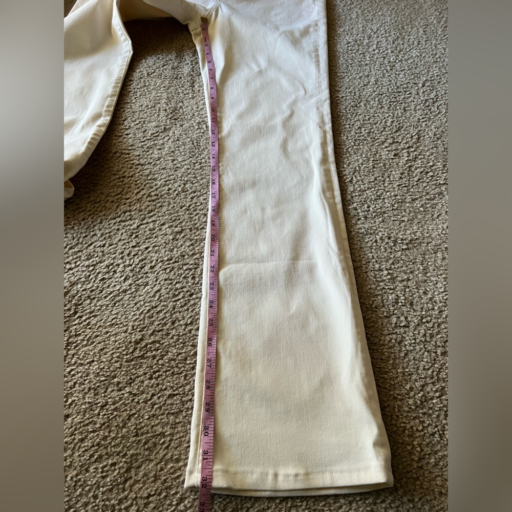 NWT Express High Rise Boot Leg Cream Beige Denim Jeans Women’s Sz 10R - Picture 13 of 14